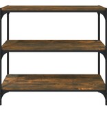 VidaXL Boekenkast 80x33x70,5 cm hout en staal gerookt eikenkleur