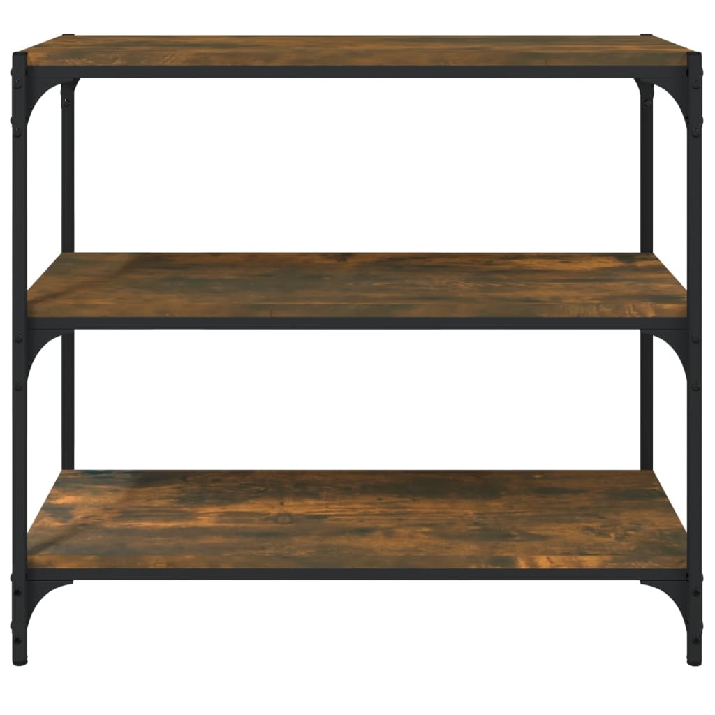 VidaXL Boekenkast 80x33x70,5 cm hout en staal gerookt eikenkleur