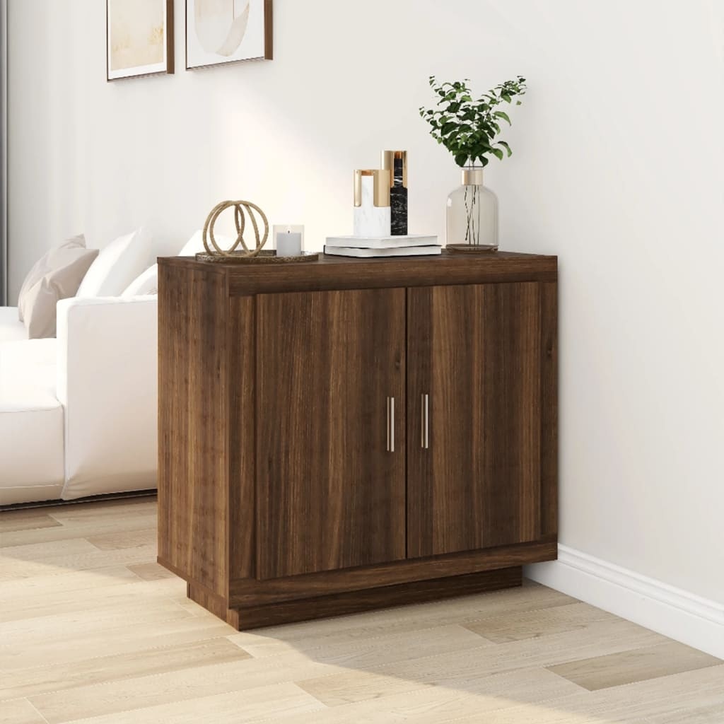VidaXL Dressoir 80x40x75 cm bewerkt hout bruin eikenkleur