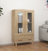 VidaXL Hoge kast 70x31x115 cm bewerkt hout sonoma eikenkleurig