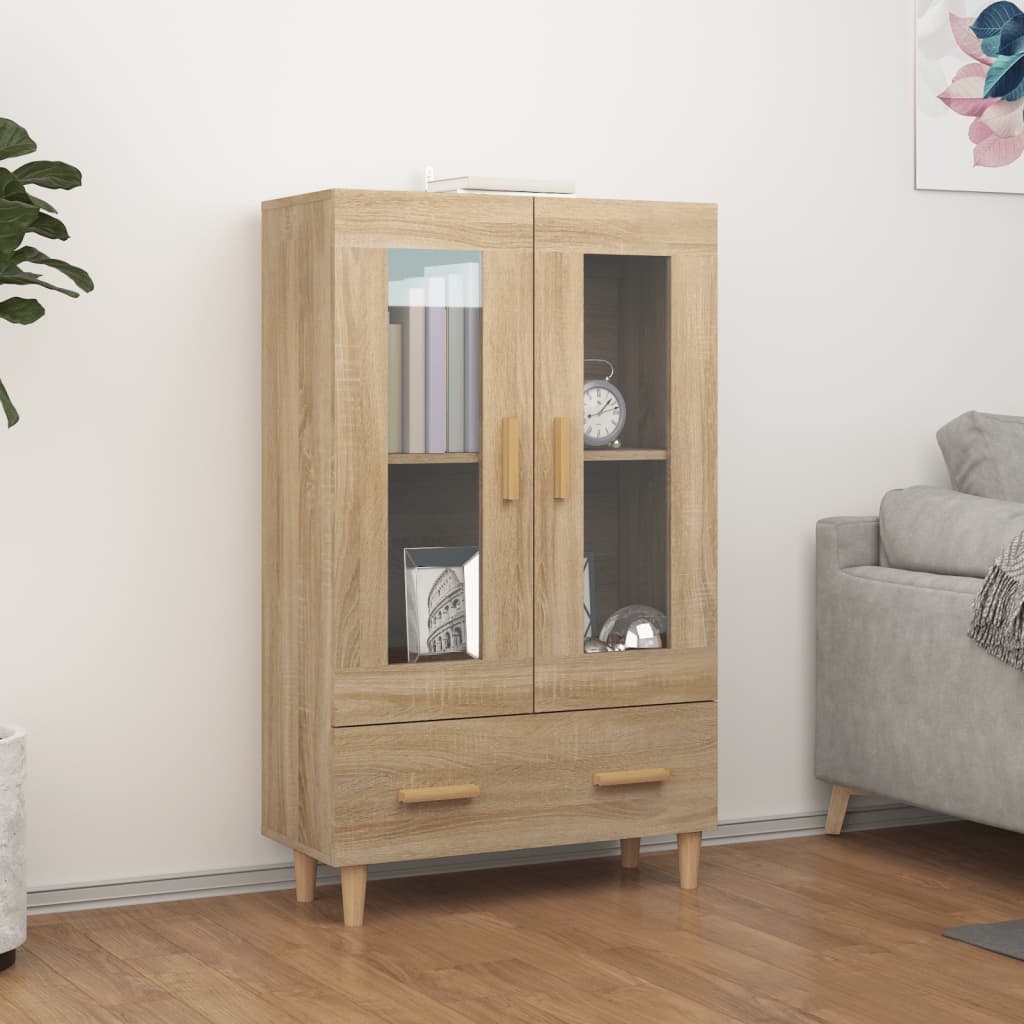 VidaXL Hoge kast 70x31x115 cm bewerkt hout sonoma eikenkleurig
