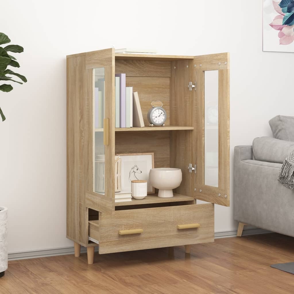 VidaXL Hoge kast 70x31x115 cm bewerkt hout sonoma eikenkleurig