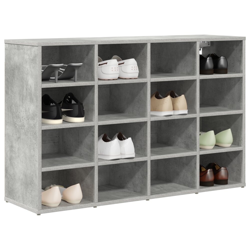 VidaXL Schoenenkast met plank Betongrijs 103x30x51 cm Bewerkt hout