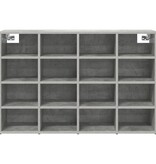 VidaXL Schoenenkast met plank Betongrijs 103x30x51 cm Bewerkt hout