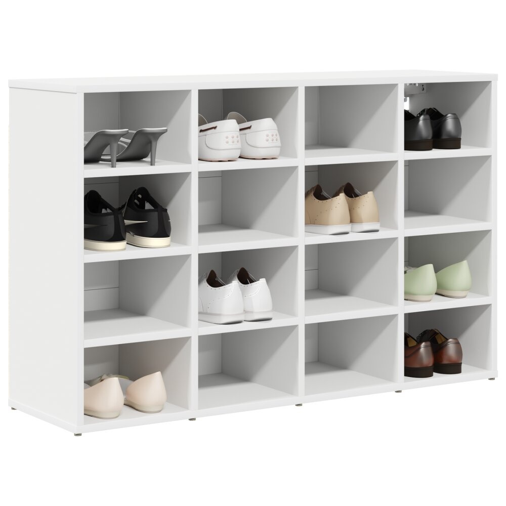 VidaXL Schoenenkast met plank met opslag Wit 103x30x51 cm Bewerkt hout
