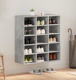 VidaXL Schoenenkast met plank Betongrijs 103x30x51 cm Bewerkt hout