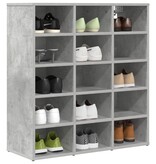 VidaXL Schoenenkast met plank Betongrijs 103x30x51 cm Bewerkt hout