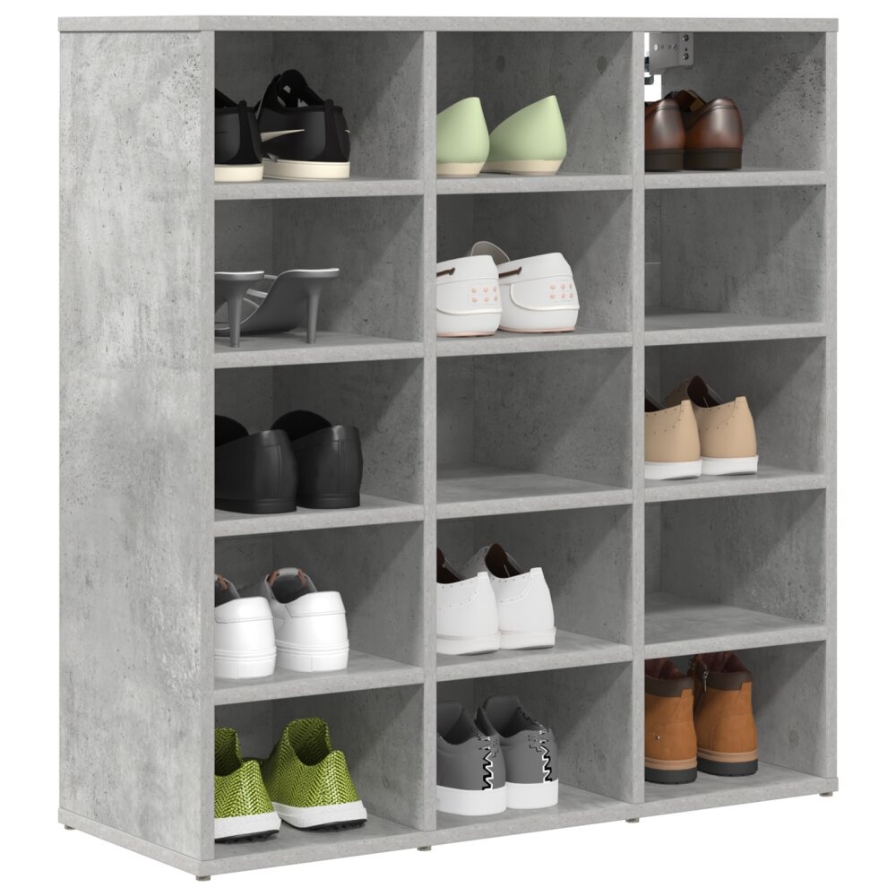 VidaXL Schoenenkast met plank Betongrijs 103x30x51 cm Bewerkt hout