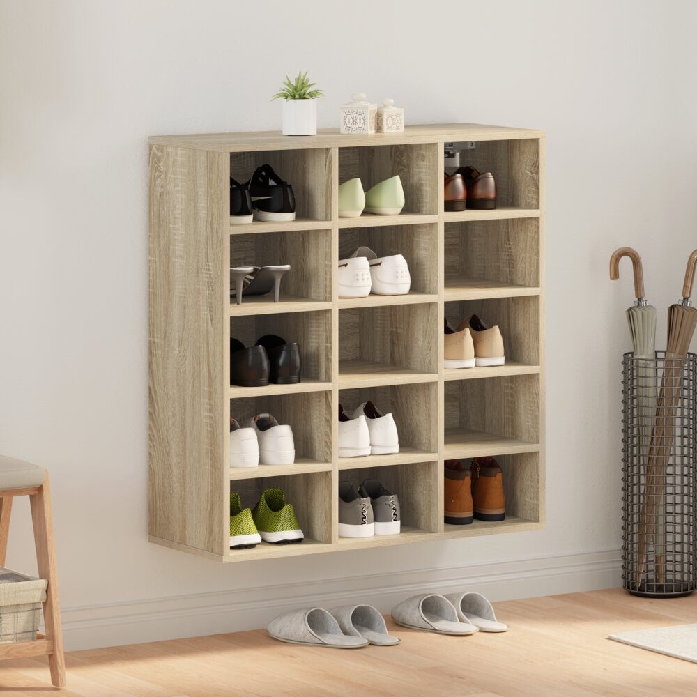 VidaXL Schoenenkast met plank Sonoma eiken 103x30x51 cm Bewerkt hout