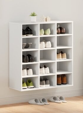 VidaXL Schoenenkast met plank met opslag Wit 103x30x51 cm Bewerkt hout