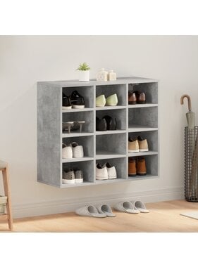 VidaXL Schoenenkast met plank Betongrijs 103x30x51 cm Bewerkt hout