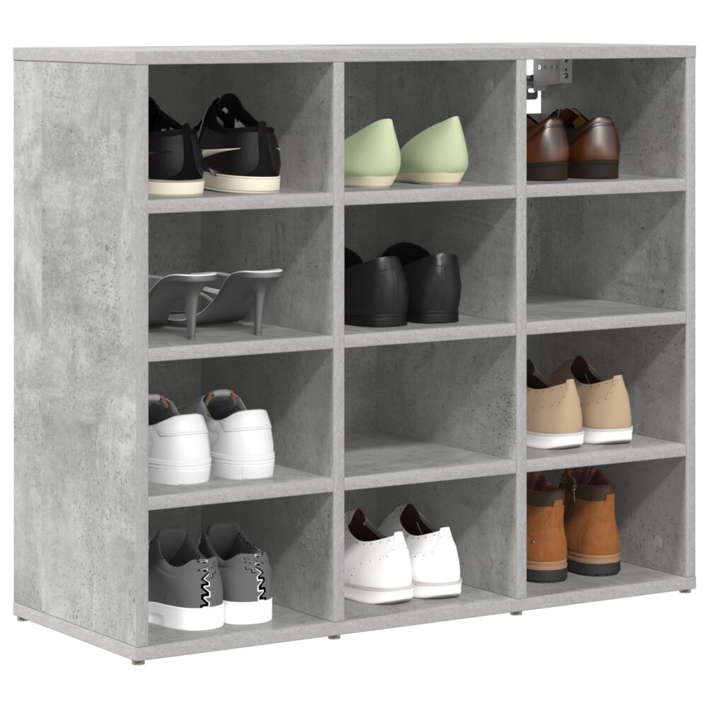 VidaXL Schoenenkast met plank Betongrijs 103x30x51 cm Bewerkt hout