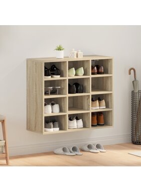 VidaXL Schoenenkast met plank Sonoma eiken 103x30x51 cm Bewerkt hout