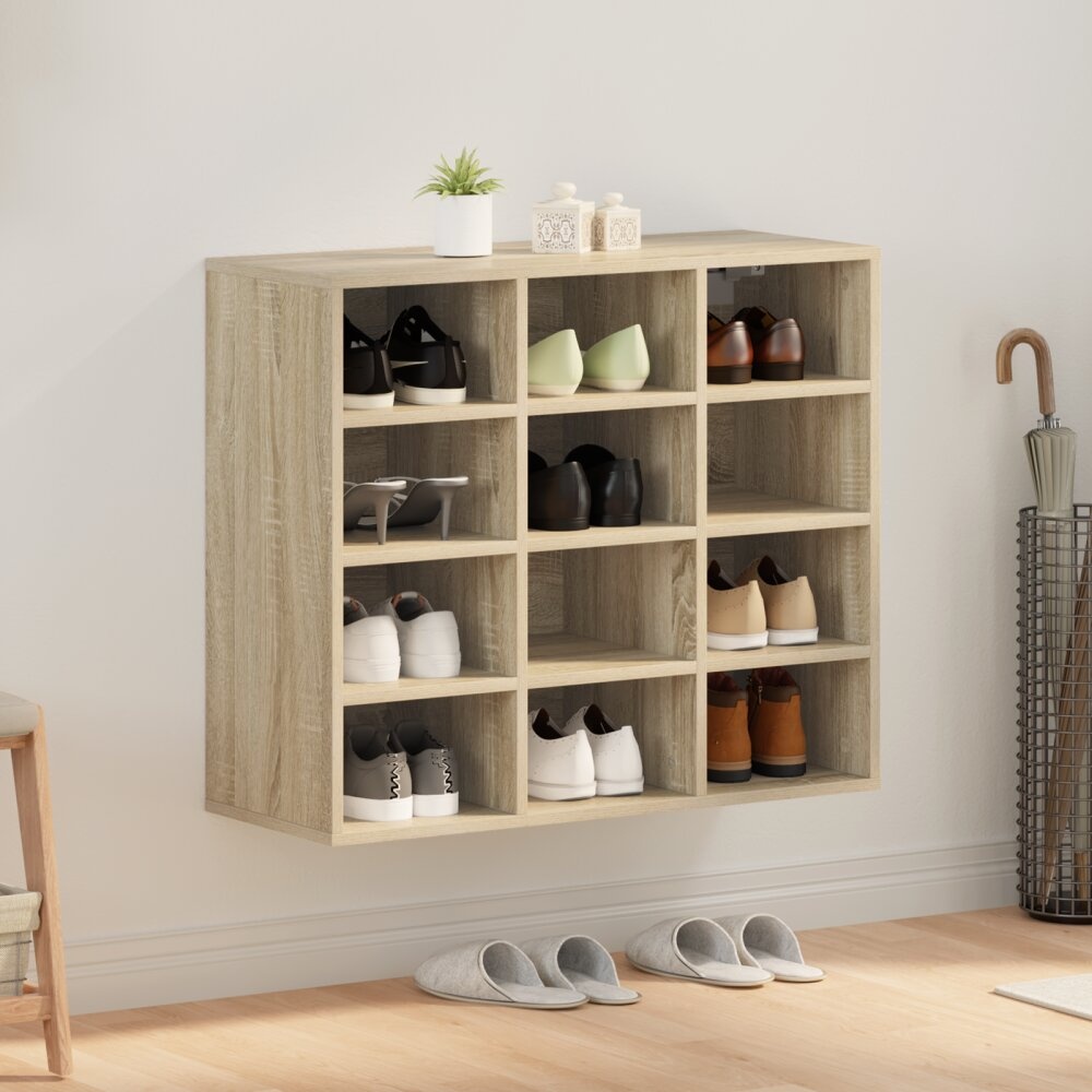 VidaXL Schoenenkast met plank Sonoma eiken 103x30x51 cm Bewerkt hout