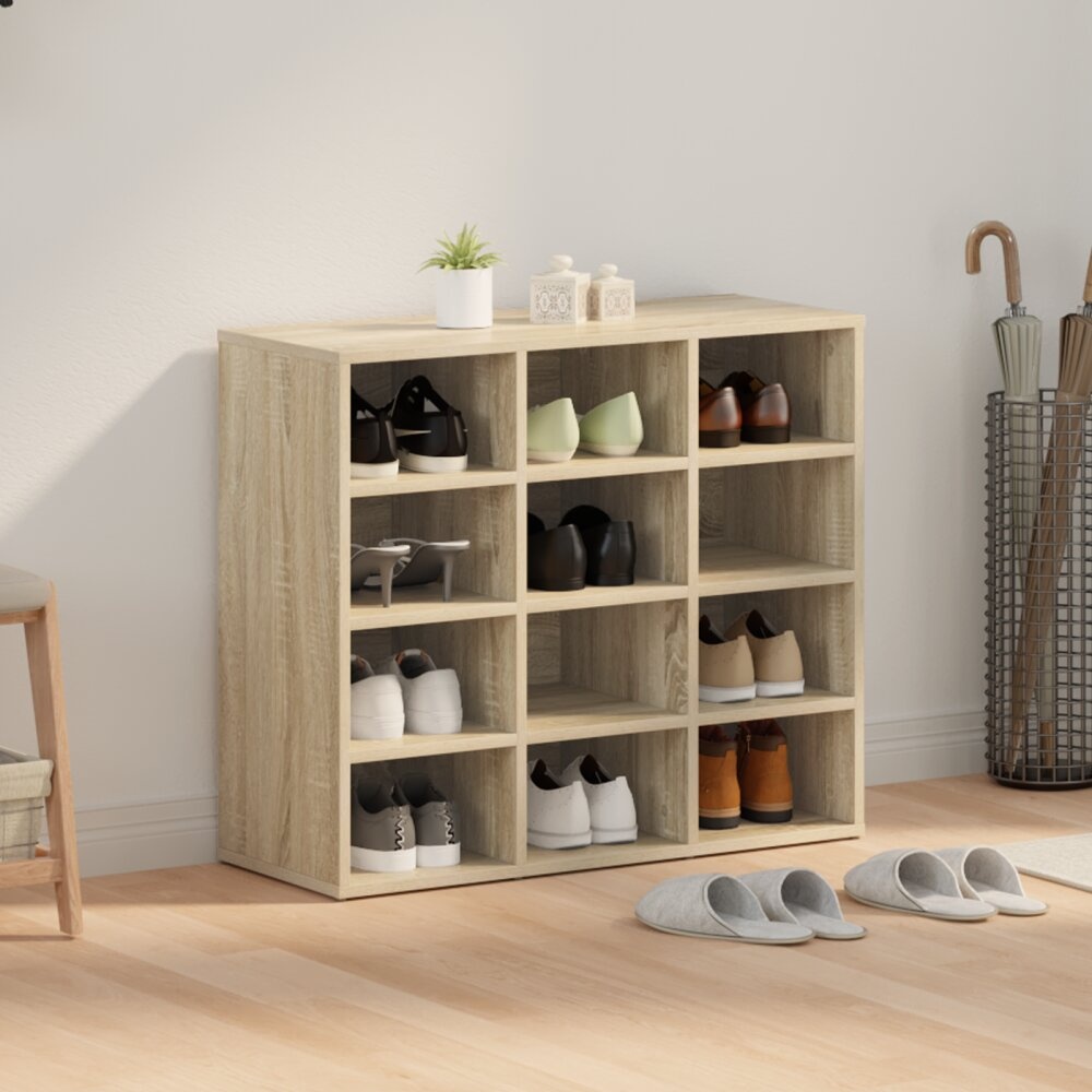 VidaXL Schoenenkast met plank Sonoma eiken 103x30x51 cm Bewerkt hout