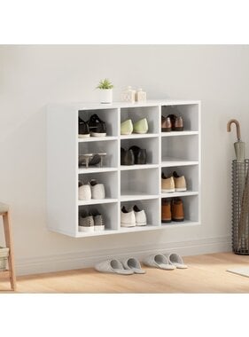 VidaXL Schoenenkast met plank met opslag Wit 103x30x51 cm Bewerkt hout