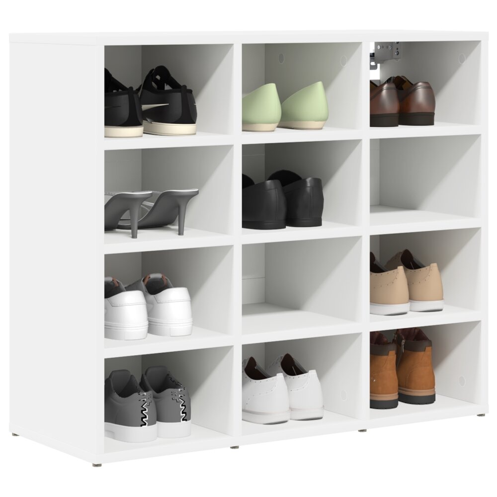 VidaXL Schoenenkast met plank met opslag Wit 103x30x51 cm Bewerkt hout