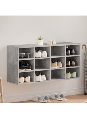VidaXL Schoenenkast met plank Betongrijs 103x30x51 cm Bewerkt hout