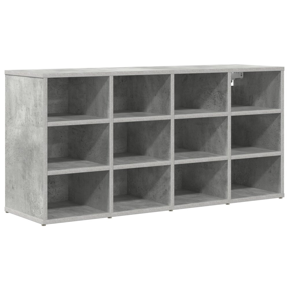 VidaXL Schoenenkast met plank Betongrijs 103x30x51 cm Bewerkt hout