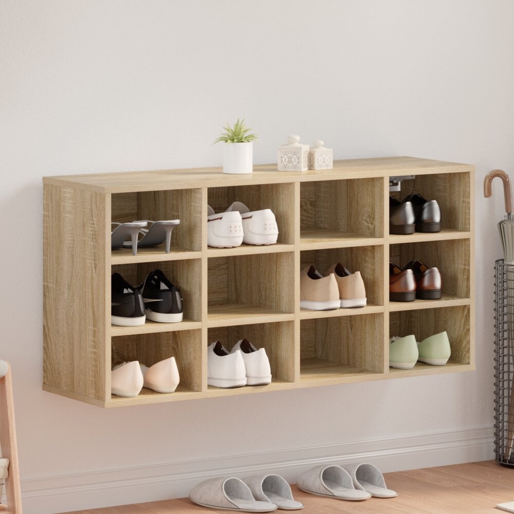 VidaXL Schoenenkast met plank Sonoma eiken 103x30x51 cm Bewerkt hout