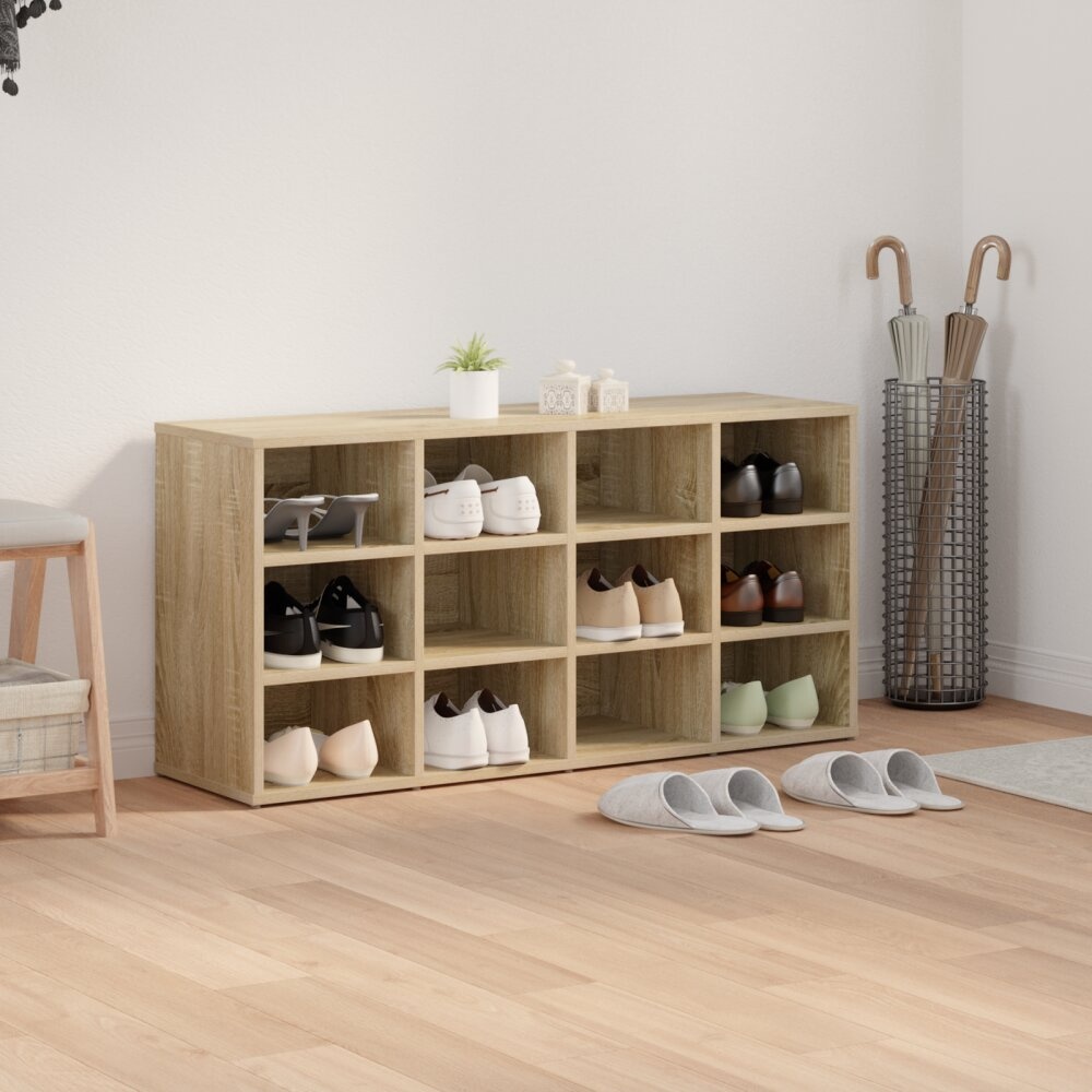 VidaXL Schoenenkast met plank Sonoma eiken 103x30x51 cm Bewerkt hout
