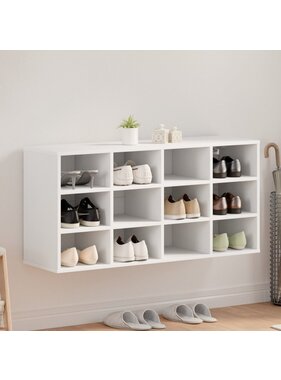 VidaXL Schoenenkast met plank met opslag Wit 103x30x51 cm Bewerkt hout
