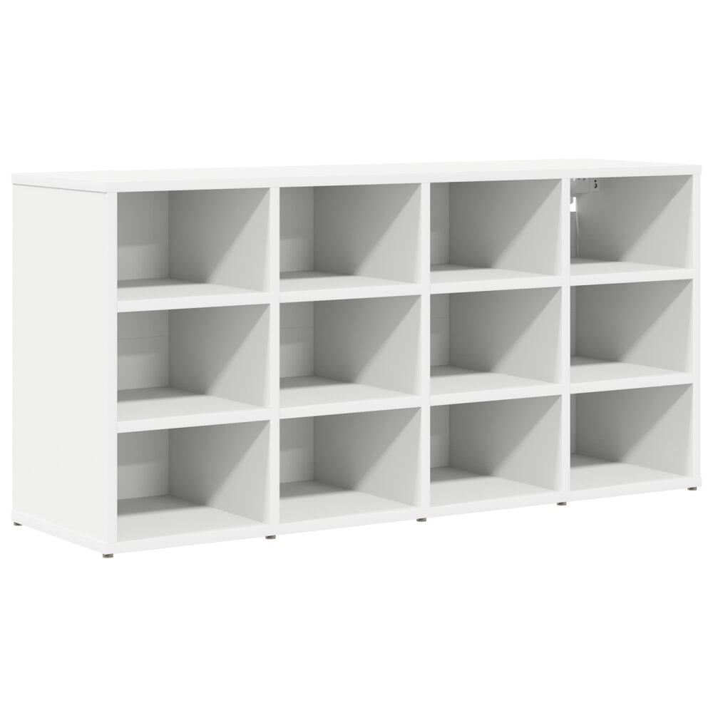 VidaXL Schoenenkast met plank met opslag Wit 103x30x51 cm Bewerkt hout