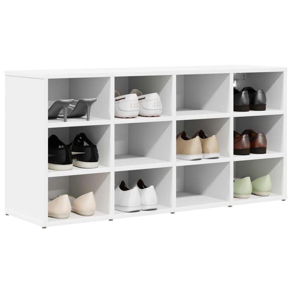 VidaXL Schoenenkast met plank met opslag Wit 103x30x51 cm Bewerkt hout