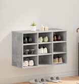 VidaXL Schoenenkast met plank Betongrijs 103x30x51 cm Bewerkt hout