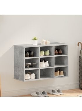 VidaXL Schoenenkast met plank Betongrijs 103x30x51 cm Bewerkt hout