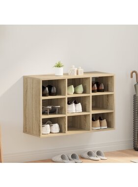 VidaXL Schoenenkast met plank Sonoma eiken 103x30x51 cm Bewerkt hout