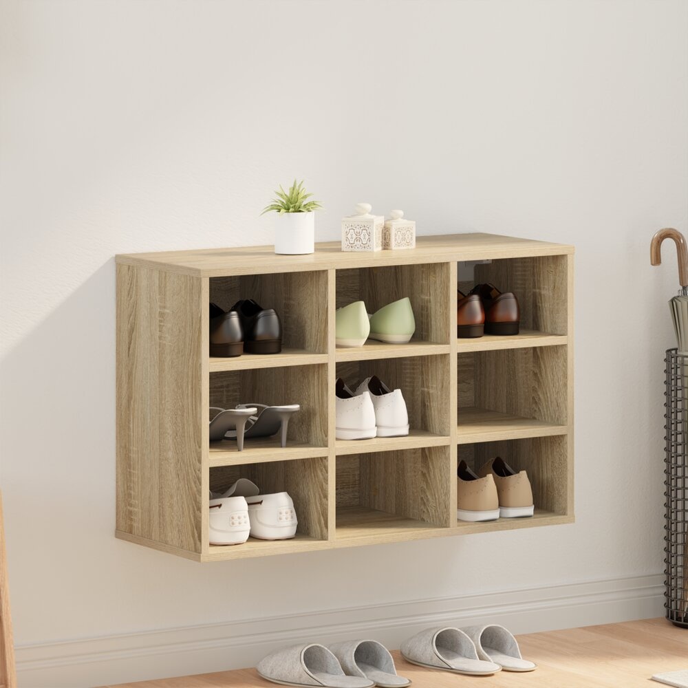 VidaXL Schoenenkast met plank Sonoma eiken 103x30x51 cm Bewerkt hout