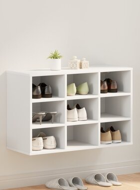 VidaXL Schoenenkast met plank met opslag Wit 103x30x51 cm Bewerkt hout
