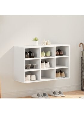 VidaXL Schoenenkast met plank met opslag Wit 103x30x51 cm Bewerkt hout