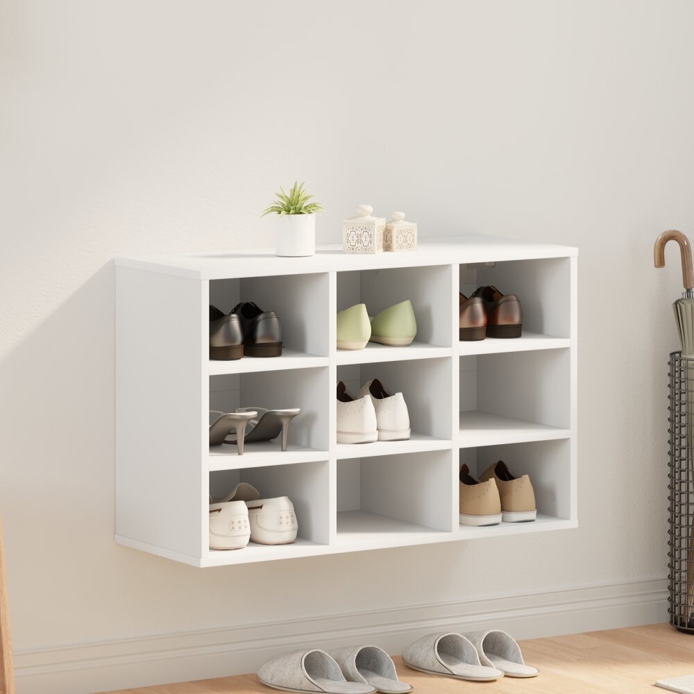 VidaXL Schoenenkast met plank met opslag Wit 103x30x51 cm Bewerkt hout