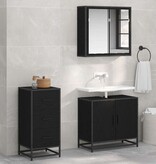 VidaXL Dressoir met lade Zwart eiken 35.5 x 35 x 76 cm Bewerkt hout