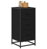 VidaXL Dressoir met lade Zwart eiken 35.5 x 35 x 76 cm Bewerkt hout