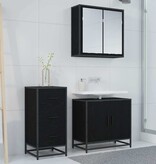 VidaXL Dressoir met lade Zwart eiken 35.5 x 35 x 76 cm Bewerkt hout