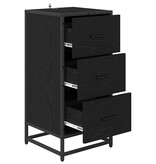 VidaXL Dressoir met lade Zwart eiken 35.5 x 35 x 76 cm Bewerkt hout