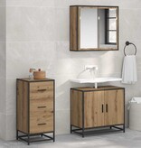 VidaXL Dressoir artisanaal eikenkleurig 35.5 x 35 x 76 cm Bewerkt hout