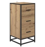VidaXL Dressoir artisanaal eikenkleurig 35.5 x 35 x 76 cm Bewerkt hout