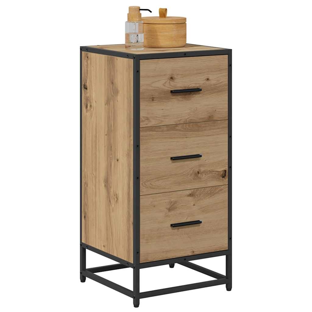 VidaXL Dressoir artisanaal eikenkleurig 35.5 x 35 x 76 cm Bewerkt hout