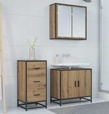 VidaXL Dressoir artisanaal eikenkleurig 35.5 x 35 x 76 cm Bewerkt hout