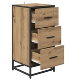 VidaXL Dressoir artisanaal eikenkleurig 35.5 x 35 x 76 cm Bewerkt hout