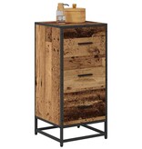 VidaXL Dressoir met lade Oud hout 35.5 x 35 x 76 cm Bewerkt hout