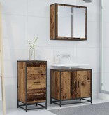 VidaXL Dressoir met lade Oud hout 35.5 x 35 x 76 cm Bewerkt hout