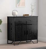 VidaXL Dressoir Zwart eiken 79.5 x 35.5 x 74.5 cm Bewerkt hout