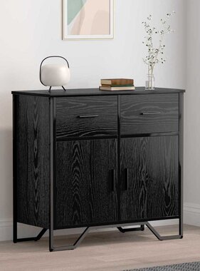 VidaXL Dressoir Zwart eiken 79.5 x 35.5 x 74.5 cm Bewerkt hout