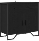 VidaXL Dressoir Zwart eiken 79.5 x 35.5 x 74.5 cm Bewerkt hout