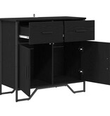 VidaXL Dressoir Zwart eiken 79.5 x 35.5 x 74.5 cm Bewerkt hout